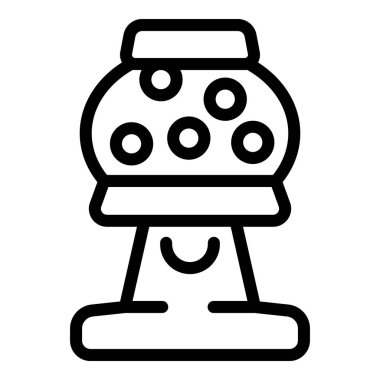 Elinde sakız tutan gülümseyen bir sakız kutusunun çizgi sanat simgesi