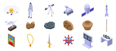 Bilim müzesi simgeler sergiliyor. Farklı çağlardan ve bilgi dallarından eserleri gösteren müze simgeleri