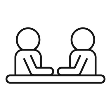 Masada iş görüşmesi yapan iki meslektaşın çizimleri.