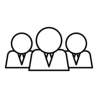 İş dünyasında takım çalışmasını ve işbirliğini temsil eden üç işadamı takım olarak bir arada duruyorlar.