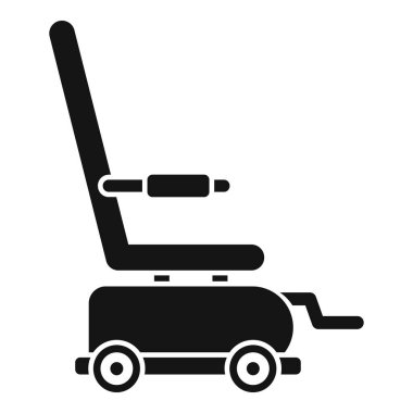 Elektrikli sandalyenin siyah silüeti, engellilerin hareket ve bağımsızlığını artırmadaki rolünü vurguluyor.