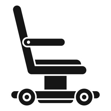 Modern elektrikli sandalyenin siyah silueti, engelliler için hareket ve bağımsızlığı sembolize ediyor