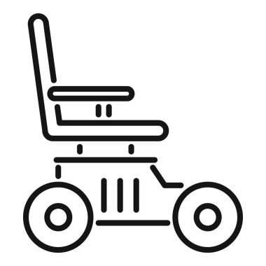 Elektrikli sandalyenin çizgi simgesi, engelliler için bağımsızlığı ve hareket kabiliyetini temsil ediyor.