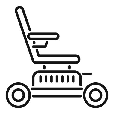 Hareket kabiliyetinin artırılmasındaki rolünü vurgulayan, elektrikli tekerlekli sandalyenin stilize edilmiş çizgili sanat tasviri