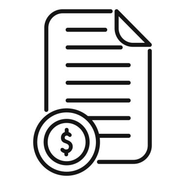 Ödenmesi gereken bir faturayı temsil eden bir dolar paralı finansal belgenin basit bir simgesi.