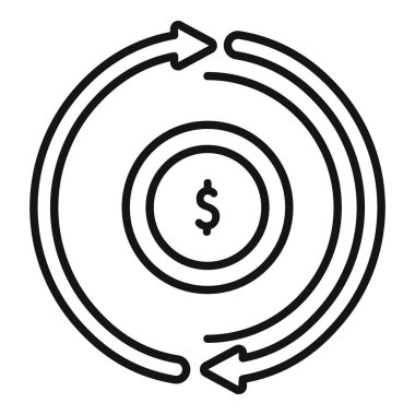 Para dolaşımını temsil eden basit bir simge, iş gelirlerini artıran