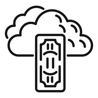 Çevrimiçi ödeme gösteren para aktarım sisteminin basit simgesi