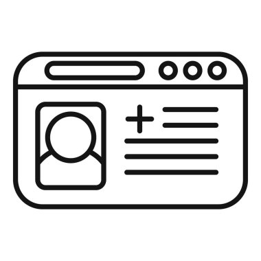 Elektronik sağlık sistemini temsil eden artı işaretli çevrimiçi bir hastanın tıbbi kayıtlarını gösteren basit bir simge