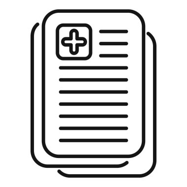 Sağlık ve sigortayı sembolize eden önemli bir haç ile tıbbi geçmişin ya da hasta kaydının çizimi