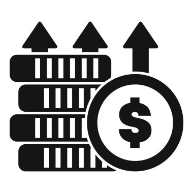Artan karı gösteren büyüyen oklu bozuk para yığını