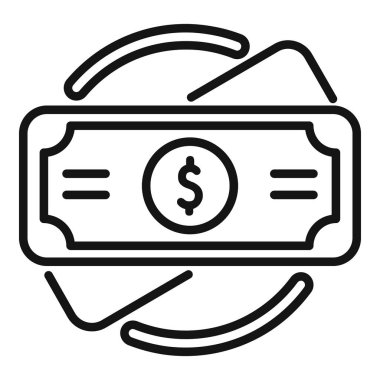 Nakit akışı kavramını gösteren bir dolar banknotunun satır sanatı dönüşümlü