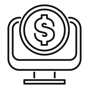 Çevrimiçi bankacılık sisteminin dolar para birimi işareti gösteren basit simgesi