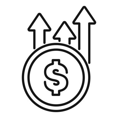 Dolar parası, yukarı doğru üç ok ile gösterilen değerini artırıyor.