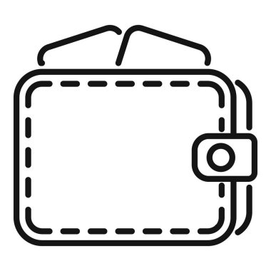 Üstünde para olan bir cüzdanın basit çizimi.