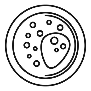 Biyoloji laboratuvarında büyüyen bakterileri gösteren bir petri kabı analizinin çizgi çizimi