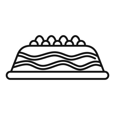 İtalyan mutfağını ve tatlı yiyecekleri temsil eden bir tiramisu pastasının çizgi çizimi