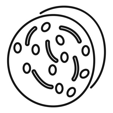 Antibiyotik direnç konsepti simgesi gösteren bakterili petri kabı, ana hatlar tarzı