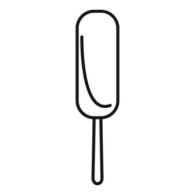 Klasik bir dondurma çubuğunu temsil eden basit bir çizgi sanat simgesi. Yaz ziyafetleri ve donmuş tatları çağrıştırıyor.