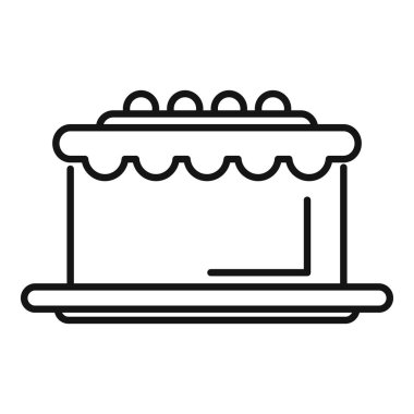 Bir pastane binası cephesinin basit bir sanat simgesi, küçük bir işletmeyi ya da girişimi temsil etmek için mükemmel