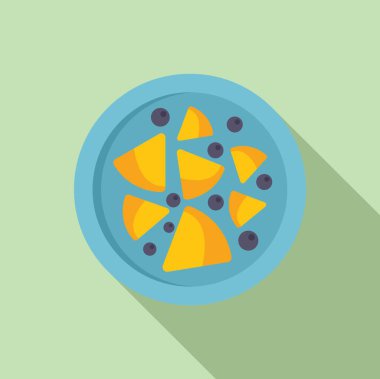 Sağlıklı bir kahvaltı ya da atıştırmanın basit ama canlı bir temsili dengeli bir diyeti teşvik ediyor.