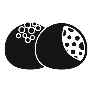 Geleneksel Japon mochi tatlısının basit bir simgesi. Yuvarlak şeklini ve çiğnenmiş dokusunu gösteriyor.