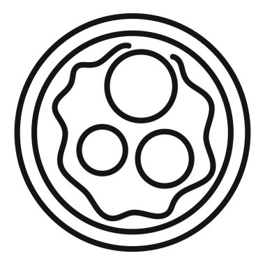 Lezzetli bir çöreğin, beyaz arka planda izole edilmiş, dalgalı kremalı basit ve minimal simgesi.