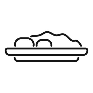 Tabak, web ve mobil, modern restoran menüsü ana hatları basit doğrusal restoran sembolü için yiyecek ikonu ile servis ediliyor