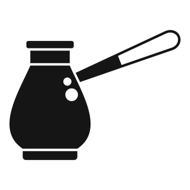 İçinde kaynamış kahve olan, beyaz arka planda izole edilmiş siyah bir mağara silueti.