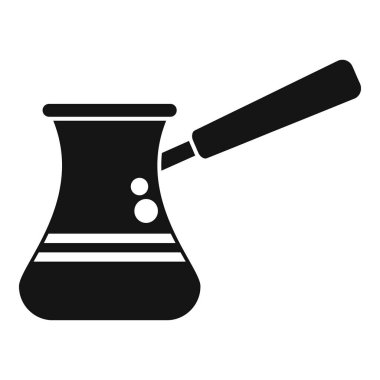 Kahve demleyen Türk kahve demliğinin siyah ve beyaz simgesi, geleneksel kahve hazırlama yöntemlerini temsil ediyor.