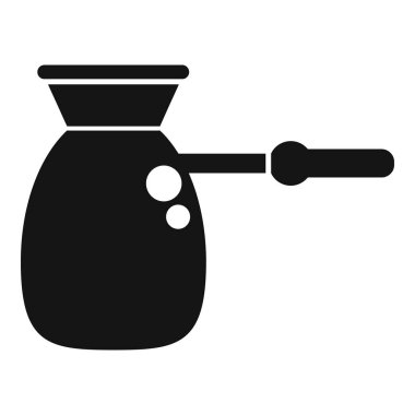 Geleneksel Türk kahve demliğinin siyah silüeti kahve demliyor.