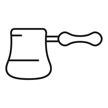 Kahve yapmak için uzun sapı olan Türk kahve demliğinin basit bir simgesi.