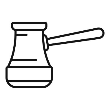 Geleneksel Türk kahve demliğinin basit bir sanat simgesi, uzun saplı, demlemek ve servis etmek için mükemmel.