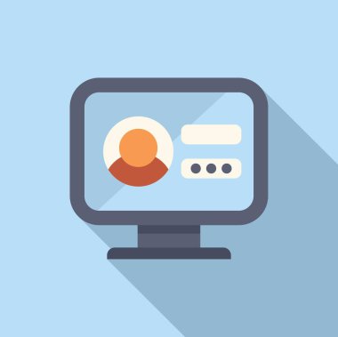 Bilgisayar monitörü çevrimiçi kimlik, veri güvenliği ve kişisel hesaplara erişimi sembolize eden bir kullanıcı profili giriş formu gösteriyor