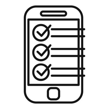 Akıllı telefon işaretli kutular ile tamamlanmış görev veya hedefleri sembolize eden bir kontrol listesi görüntülüyor