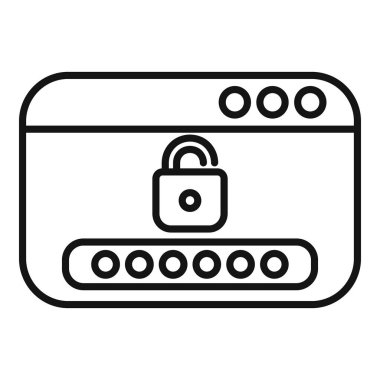 Parola alanı bir asma kilit tarafından korunan bir web sitesini temsil eden basit bir simge