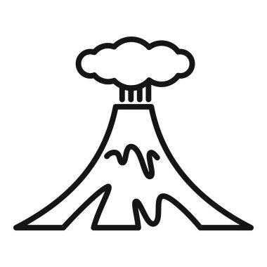 Duman püsküren bir volkanın basit bir çizgisi.
