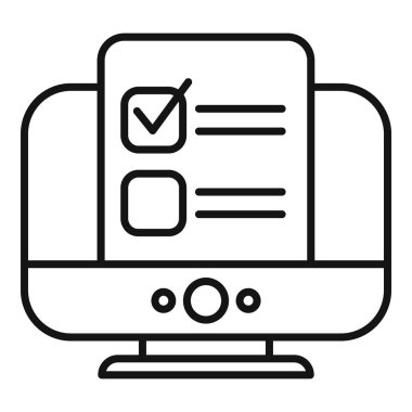 İşaretli bir onay kutusu ile çevrimiçi bir anket gösteren masaüstü bilgisayarı