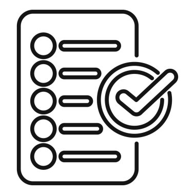 Onaylama ve tamamlamayı simgeleyen koyu işaretli bir kontrol listesinin basit simgesi