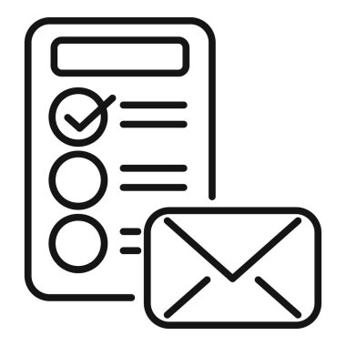 Online bir anket için kontrol listesi e- posta ile gönderiliyor