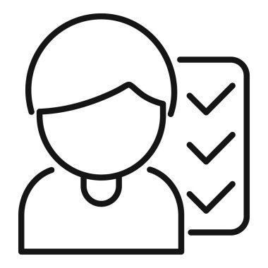 Görev yönetimi ve verimliliği temsil eden bir iş adamının satır simgesi