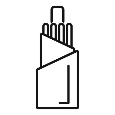 Uzun mesafelerde ışık titreşimleri olarak veri iletimi için çok sayıda cam iplik içeren fiber optik kablo kutusunun çizgi çizimi