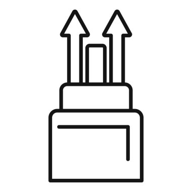 Elektrikli araba şarj istasyonunun çizgi simgesi, sürdürülebilir ulaşım ve temiz enerjiyi simgeliyor