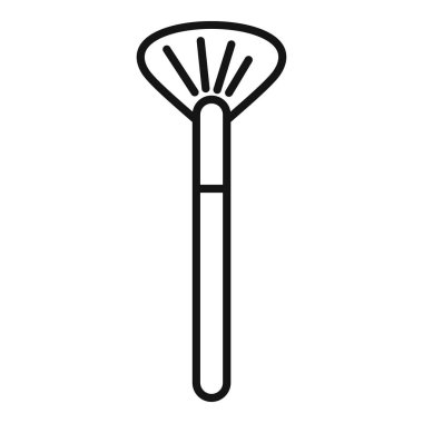 Makyaj fırçasının basit çizgi simgesi, güzellik ürünleri ve kozmetik ürünleri için mükemmel