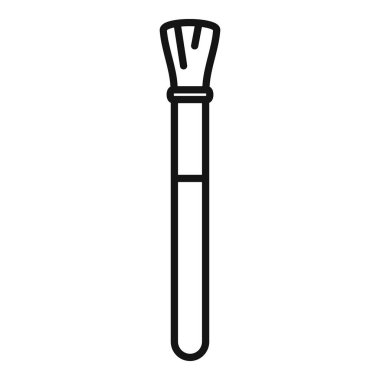 Makyaj fırçasının basit çizgi simgesi, güzellik blogları, web siteleri ve uygulamalar için ideal