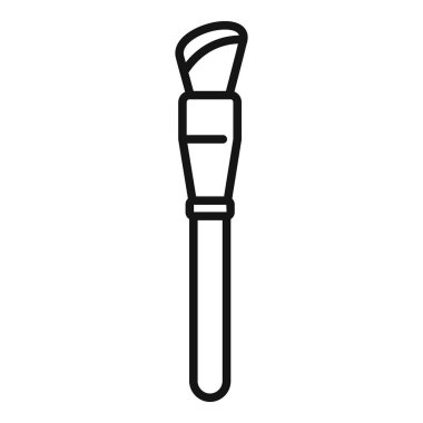 Makyaj fırçasının basit çizimi, güzellik ürünleri ve kozmetik ürünleri için mükemmel.