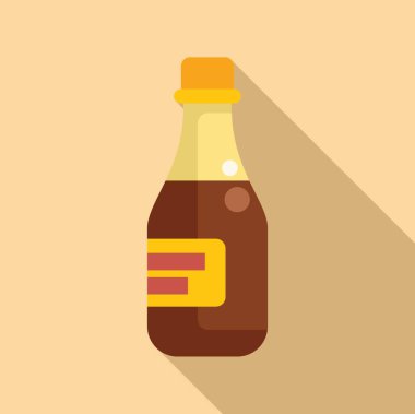 İçi köpüklü şampanya dolu cam şişe açık kahverengi bir arka planda duruyor.