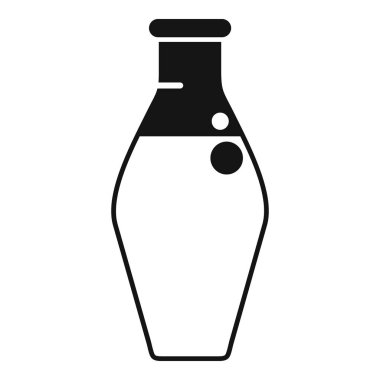 İçinde baloncuklar bulunan kimyasal bir şişenin siyah silueti bilimsel kavramları göstermek için uygundur.