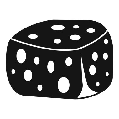 Büyük delikli İsviçre peyniri bloğunun siyah beyaz simgesi