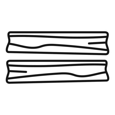 Tahta desenli iki tahtadan oluşan basit siyah beyaz simge.