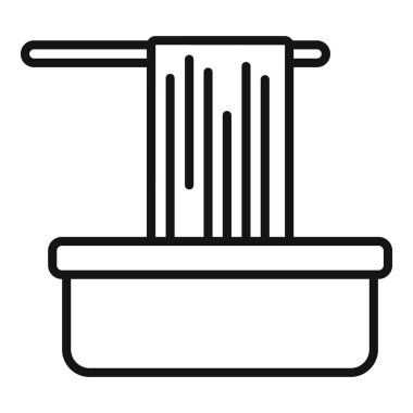 Makarna veya erişte yapmak için basit bir fabrika ikonu veya endüstriyel işlem